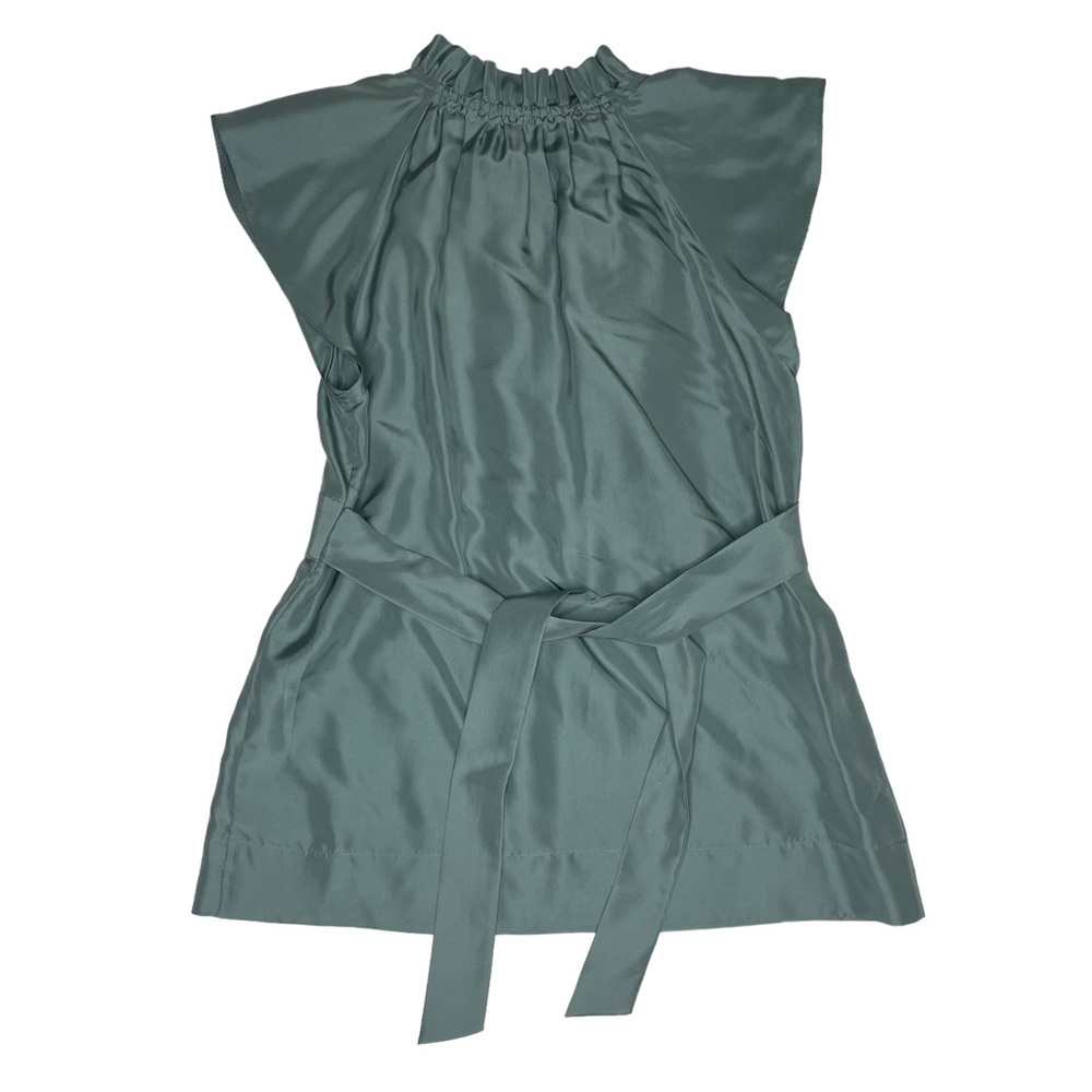 NWT BCBGMaxAzria Flutter sleeve silk blouse - XS - Picture 2 of 3